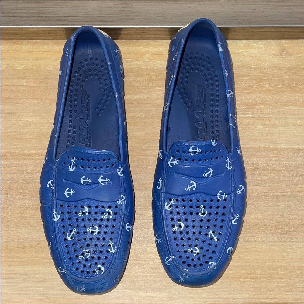 Floafers Nautical Blue Women's Loafers with Anchor Design - Size 8 - Picture 7 of 10